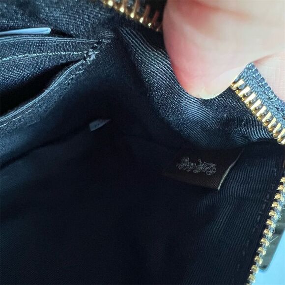 COACH Women's Denim Large Corner Zip Wristlet Clutch Bag Phone Wallet NWT - Picture 6 of 6